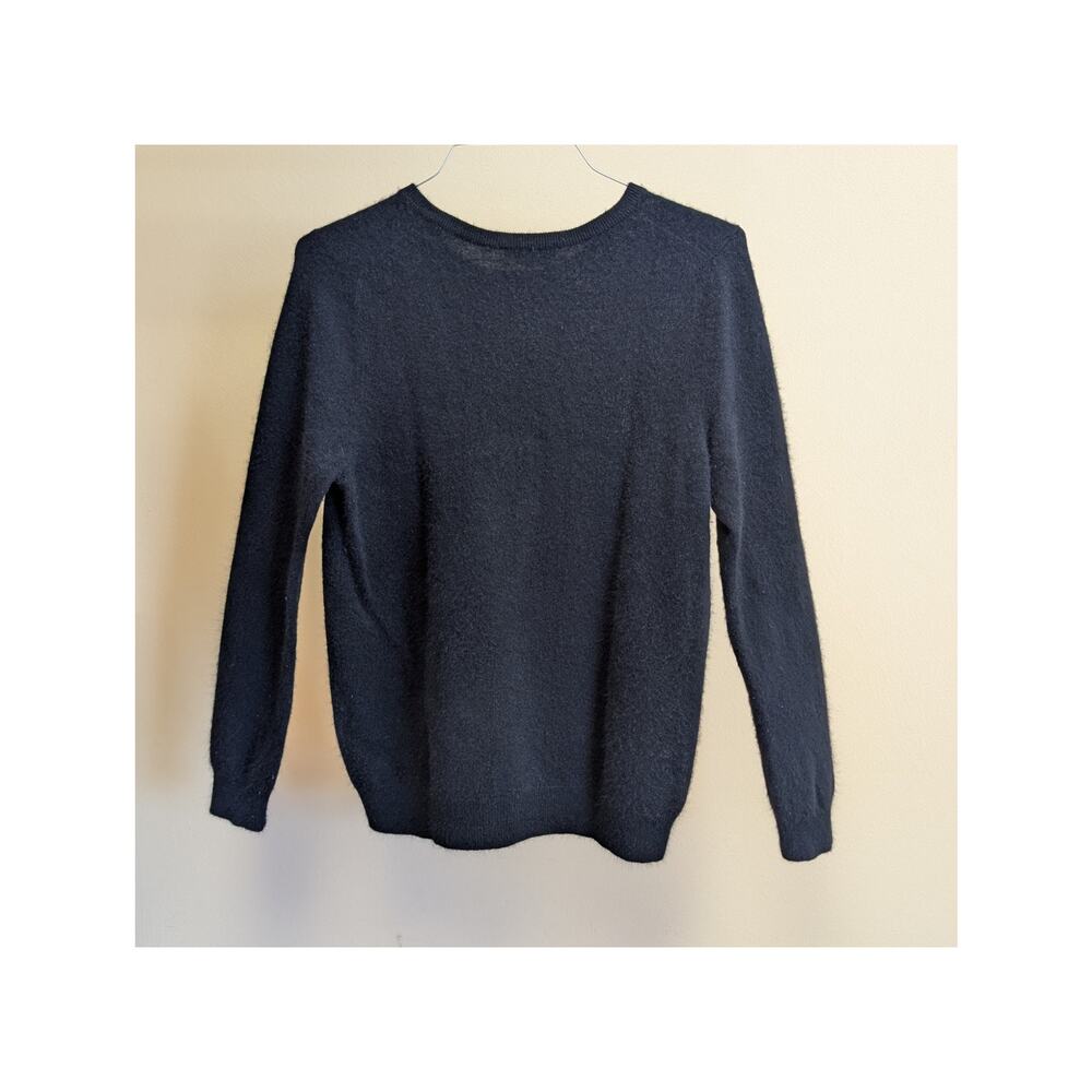 Charter Club Luxury 100% Cashmere Black Crewneck Sweater Women’s L Casual Career - Picture 3 of 7